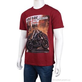Футболка чоловіча Літо 3707-098 bordo (4 шт. р.сіткаM-2XL) "Мир" недорого оптом від прямого постачальника