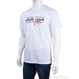 Футболка чоловіча Літо 3707-155 white (4 шт. р.сіткаM-2XL) "Мир" недорого оптом від прямого постачальника