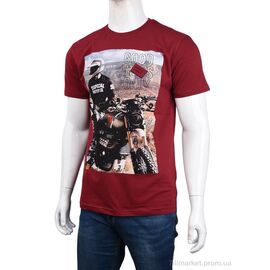 Футболка чоловіча Літо 3707-091-2 bordo (4 шт. р.сіткаM-2XL) "Мир" недорого оптом від прямого постачальника