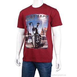 Футболка чоловіча Літо 3707-116-7 bordo (4 шт. р.сіткаM-2XL) "Мир" недорого оптом від прямого постачальника