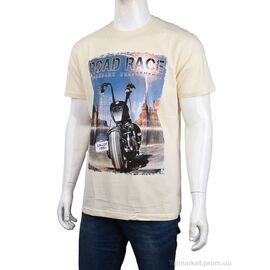 Футболка чоловіча Літо 3707-116-8 beige (4 шт. р.сіткаM-2XL) "Мир" недорого оптом від прямого постачальника