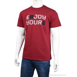 Футболка чоловіча Літо 3707-103-2 bordo (4 шт. р.сіткаM-2XL) "Мир" недорого оптом від прямого постачальника