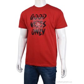 Футболка чоловіча Літо 3707-0061-3 red (4 шт. р.сіткаM-2XL) "Мир" недорого оптом від прямого постачальника