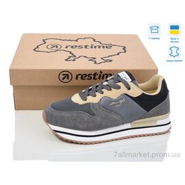 Фотография Кроссовки женские модные Весна/осень JW024034 grey (8 пар р.36-41) "Restime" недорого оптом от прямого поставщика