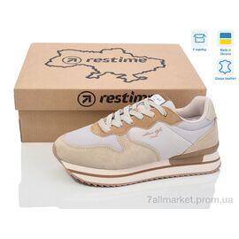 Фотография Кроссовки женские модные Весна/осень JW024034 beige (8 пар р.36-41) "Restime" недорого оптом от прямого поставщика