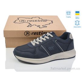 Фотография Кроссовки мужские модные Весна/осень EM024354 navy (8 пар р.41-45) "Restime" недорого оптом от прямого поставщика