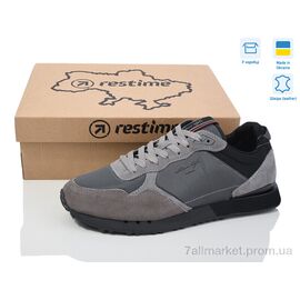 Кросівки чоловічі модні Весна/осінь JM024030 grey (8 пар р.41-45) "Restime" недорого оптом від прямого постачальника