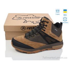 Черевики чоловічі стильні Весна/осінь EMZ24361 brown (8 пар р.41-45) "Restime" недорого оптом від прямого постачальника