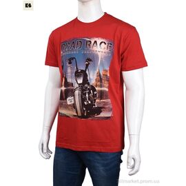 Футболка чоловіча Літо 3707-116-6 red (4 шт. р.сіткаM-2XL) "BIG" недорого оптом від прямого постачальника