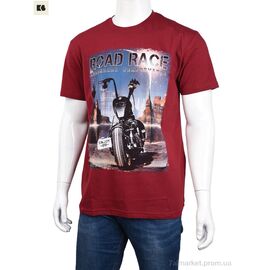 Футболка чоловіча Літо 3707-116-7 bordo (4 шт. р.сіткаM-2XL) "BIG" недорого оптом від прямого постачальника