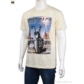 Футболка чоловіча Літо 3707-116-8 beige (4 шт. р.сіткаM-2XL) "BIG" недорого оптом від прямого постачальника