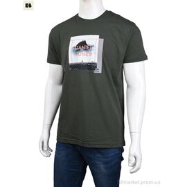 Футболка чоловіча Літо 3707-074-1 khaki (4 шт. р.сіткаM-2XL) "BIG" недорого оптом від прямого постачальника