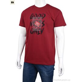 Футболка чоловіча Літо 3707-0061-1 bordo (4 шт. р.сіткаM-2XL) "BIG" недорого оптом від прямого постачальника