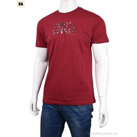 Футболка чоловіча Літо 3707-0072-3 bordo (4 шт. р.сіткаM-2XL) "BIG" недорого оптом від прямого постачальника