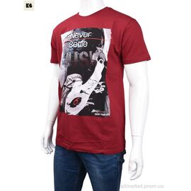 Футболка чоловіча Літо 3707-115-1 bordo (4 шт. р.сіткаM-2XL) "BIG" недорого оптом від прямого постачальника