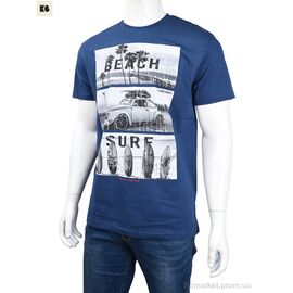 Футболка чоловіча Літо 3707-0078-1 blue (4 шт. р.сіткаM-2XL) "BIG" недорого оптом від прямого постачальника