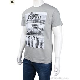 Футболка чоловіча Літо 3707-0078-2 grey (4 шт. р.сіткаM-2XL) "BIG" недорого оптом від прямого постачальника