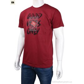 Футболка чоловіча Літо 3707-0060-1 bordo (4 шт. р.сіткаM-2XL) "BIG" недорого оптом від прямого постачальника