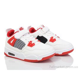 Фотография Кроссовки детские модные Весна/осень 1101 white-red (6 пар р.25-30) "Ok Shoes" недорого оптом от прямого поставщика