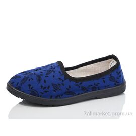 Фотография Тапки женские для дома Весна/осень Київ листок синій (7 пар р.37-41) "Lot Shoes" недорого оптом от прямого поставщика