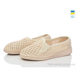 Фотография Слипоны детские без шнурков Лето Сітка бежева (7 пар р.30-36) "Vladimir" недорого оптом от прямого поставщика