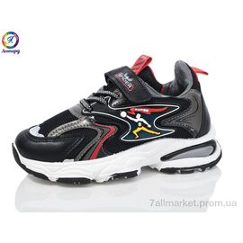 Фотография Кроссовки детские модные Весна/осень 818 black (12 пар р.27-32) "Леопард" недорого оптом от прямого поставщика