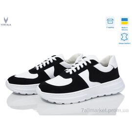 Фотография Кроссовки женские модные Весна/осень 21206 біл-чорний (6 пар р.36-40) "Viscala" недорого оптом от прямого поставщика