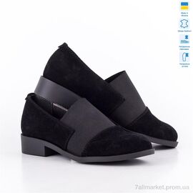 Фотография Туфли женские стильные Весна/осень Prime 362-2026 BLACK ZAMSHA (8 пар р.36-40) "Prime-Opt" недорого оптом от прямого поставщика
