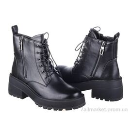 Фотография Ботинки женские стильные Весна/осень Prime SCR0320-40 BLACK KOGA-1 (8 пар р.36-41) "Prime-Opt" недорого оптом от прямого поставщика
