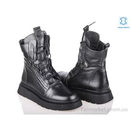 Фотография Ботинки женские стильные Весна/осень Prime 8616-777-128 ЧОРНА ШКІРА (8 пар р.36-40) "Prime-Opt" недорого оптом от прямого поставщика