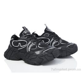 Фотография Кроссовки женские модные Весна/осень 0-1 black (10 пар р.36-40) "Shev-Shoes" недорого оптом от прямого поставщика