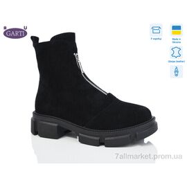 Черевики жіночі стильні Весна/осінь 304 чорний замш байка (6 пар р.36-40) "Garti" недорого оптом від прямого постачальника