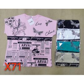 Фотография Футболка женская X71-1 mix р.50-52 "CLOVER" недорого оптом от прямого поставщика