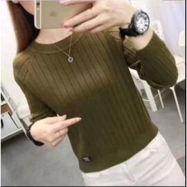 Фотография Свитер женский 3219 khaki р.L-2XL "CLOVER" недорого оптом от прямого поставщика