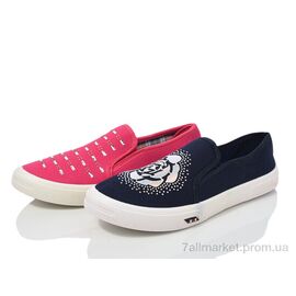 Фотография Слипоны женские тканевые Весна/осень 2850-2 mix (16 пар р.36-40) "DeMur" недорого оптом от прямого поставщика