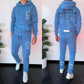 Фотография Костюм спортивный мужской 1863 l.blue р.S-2XL "i8denim" недорого оптом от прямого поставщика