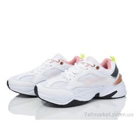 Кросівки жіночі модні Весна/осінь HD47-1898-2 white-pink (8 пар р.36-41) "Violeta" недорого оптом від прямого постачальника