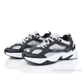 Кросівки жіночі модні Весна/осінь HD47-1898-5 black-grey (8 пар р.36-41) "Violeta" недорого оптом від прямого постачальника