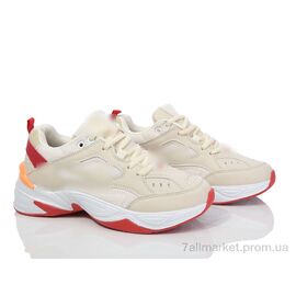 Кросівки жіночі модні Весна/осінь HD62-B1897-11 beige-red (8 пар р.36-41) "Violeta" недорого оптом від прямого постачальника