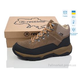 Черевики чоловічі стильні Весна/осінь VMZ24277 khaki-black термо (8 пар р.41-46) "Restime" недорого оптом від прямого постачальника