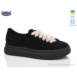 Фотография Кроссовки женские модные Весна/осень К425 чорний замш (6 пар р.36-40) "Garti" недорого оптом от прямого поставщика