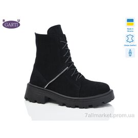 Черевики жіночі стильні Весна/осінь 349 чорний замш байка (6 пар р.36-40) "Garti" недорого оптом від прямого постачальника