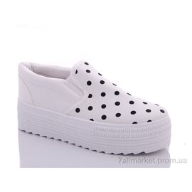 Сліпони жіночі тканинні Весна/осінь 501 белый горох (12 пар р.36-40) "CR" недорого оптом від прямого постачальника