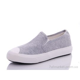 Фотография Слипоны женские тканевые Весна/осень 001 grey (12 пар р.36-40) "CR" недорого оптом от прямого поставщика