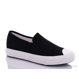 Фотография Слипоны женские тканевые Весна/осень 001 black (12 пар р.36-40) "CR" недорого оптом от прямого поставщика