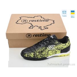 Футбольне взуття дитячі Весна/осінь DW024406-1 black-lime (8 пар р.36-40) "Restime" недорого оптом від прямого постачальника