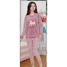 Фотография Пижама детская тёплая на девочку 8966 purple р.5-8 "iBamBino" недорого оптом от прямого поставщика