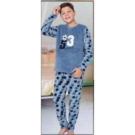 Піжама дитяча тепла на хлопчика 8975 l.blue р.9-12 "iBamBino" недорого оптом від прямого постачальника