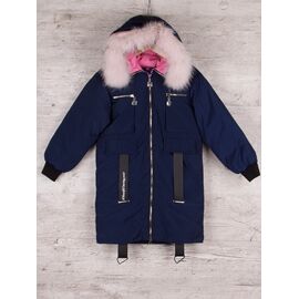 Курка дитяча зимова на дівчинку 91808 navy р.140-164 "Gold Kids" недорого оптом від прямого постачальника