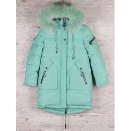 Куртка жіноча зимова 5355 green р.122-146 "Gold Kids" недорого оптом від прямого постачальника